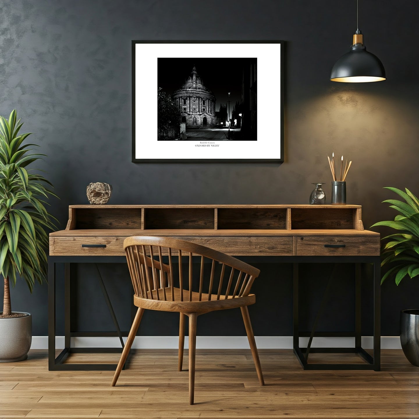 Exclusive B&W wall art print showcasing The Radcliffe Camera in Oxford under the cover of darkness. A mesmerizing black and white image highlighting the architectural details of this iconic Oxford Building.